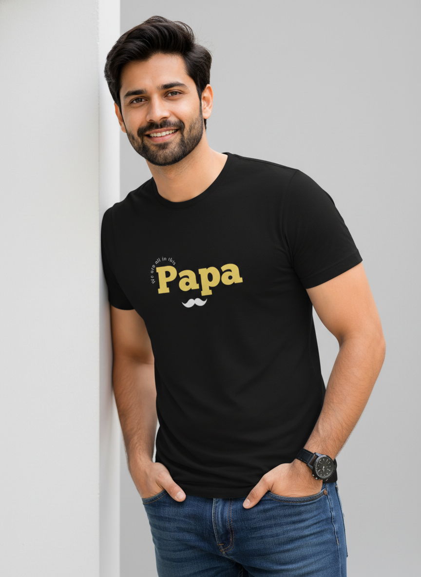 Papa Classic Crew T-Shirt for Men – Premium Cotton Dad Graphic Tee