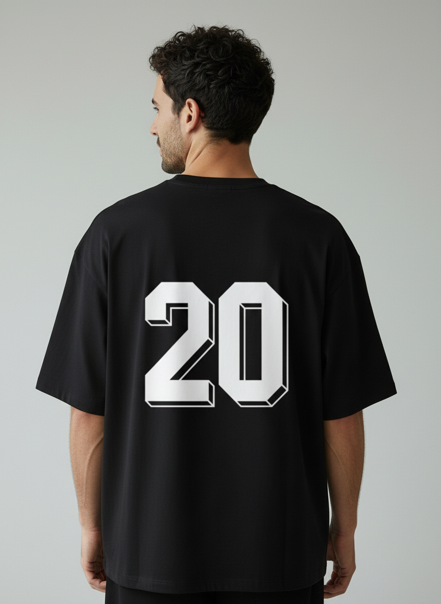 Varsity 20 Back Print Terry Oversized T-Shirt