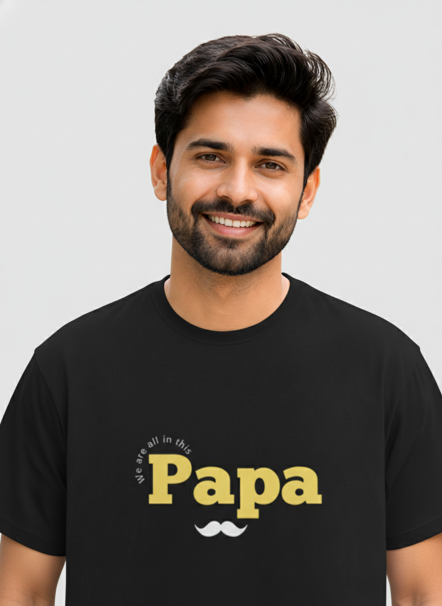 Papa Classic Crew T-Shirt for Men – Premium Cotton Dad Graphic Tee