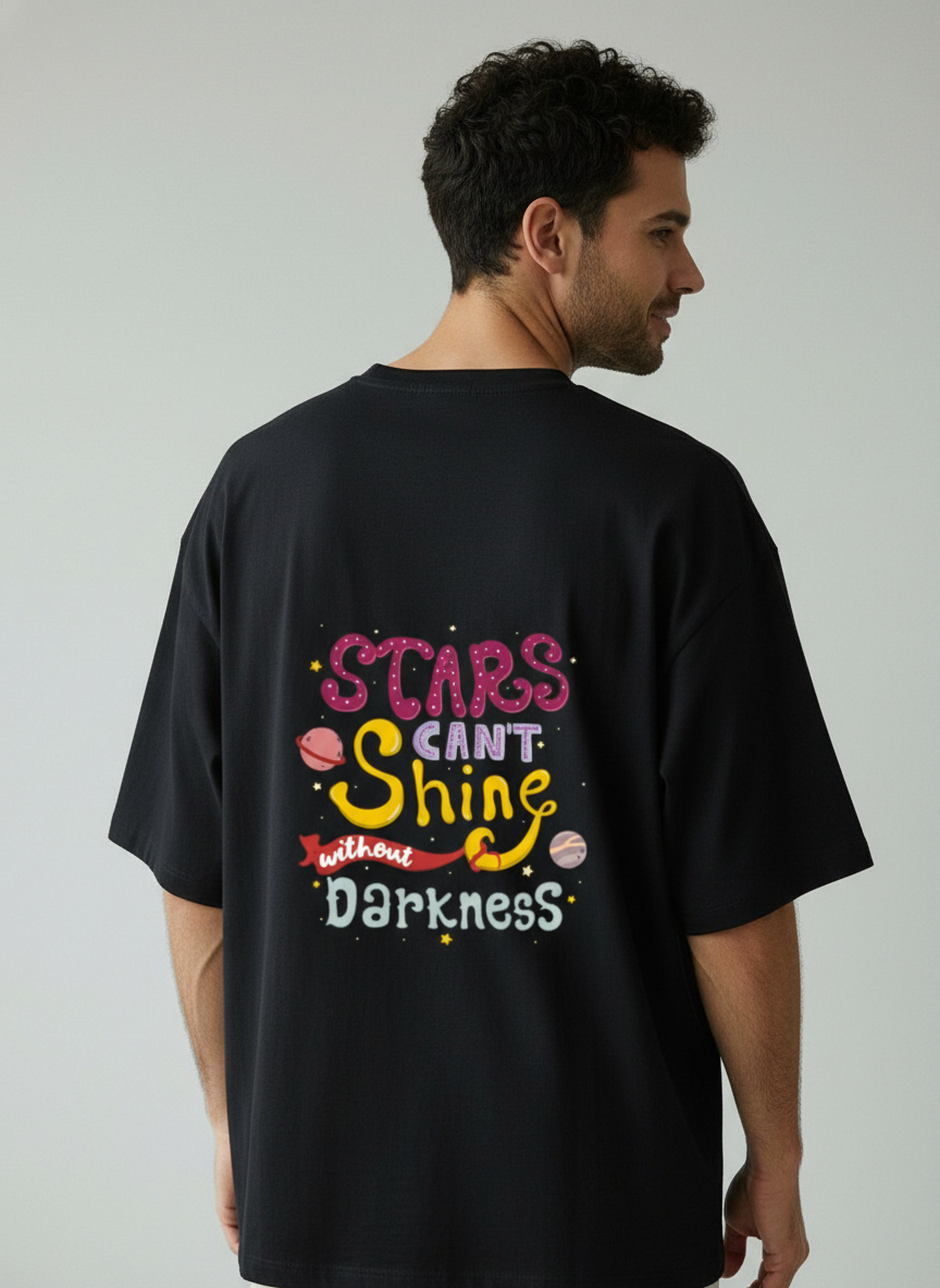 Stars Can’t Shine Without Darkness Terry Oversized T-Shirt | Motivational Streetwear Tee