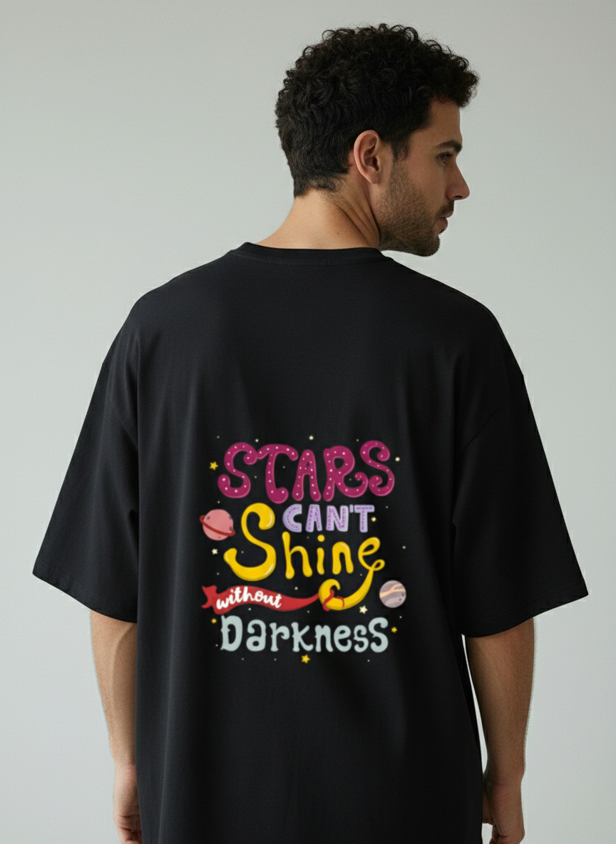 Stars Can’t Shine Without Darkness Terry Oversized T-Shirt | Motivational Streetwear Tee