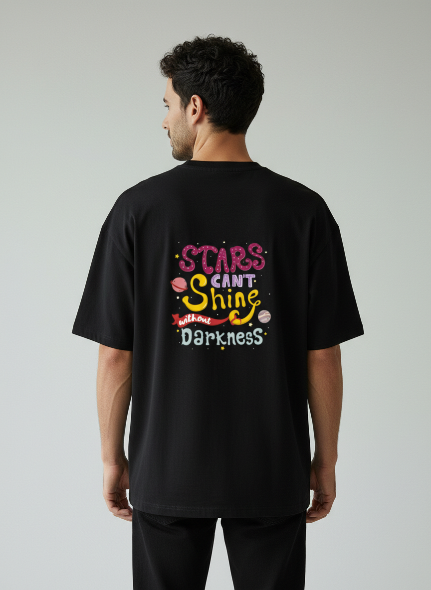 Stars Can’t Shine Without Darkness Terry Oversized T-Shirt | Motivational Streetwear Tee