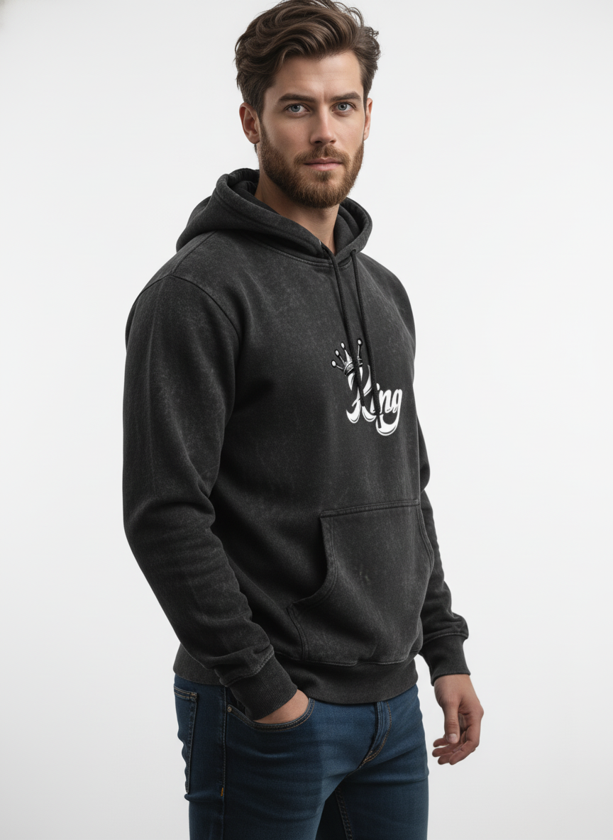 The King Premium Acid Washed Hoodie