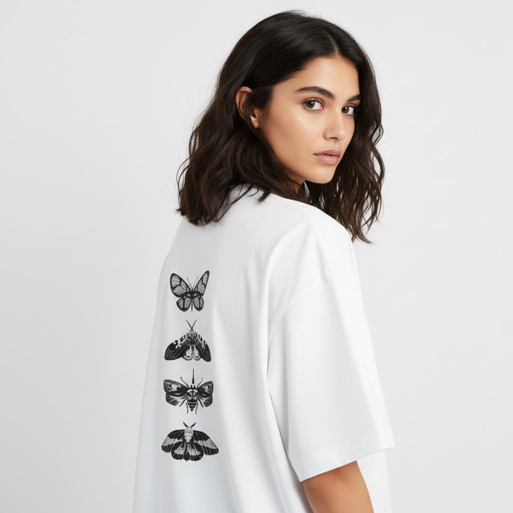 Stacked Butterfly Terry Oversized T-shirt