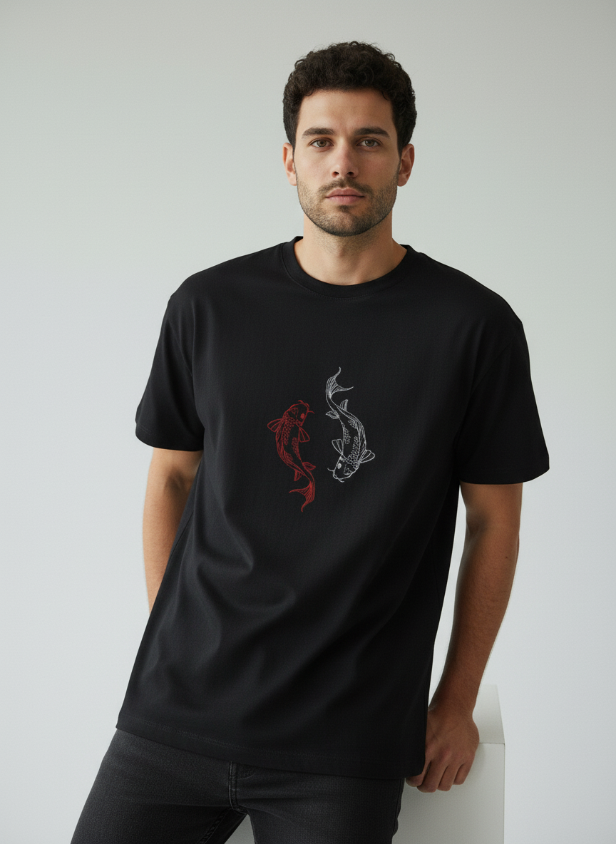 Yin Yang Koi Classic Crew T-Shirt