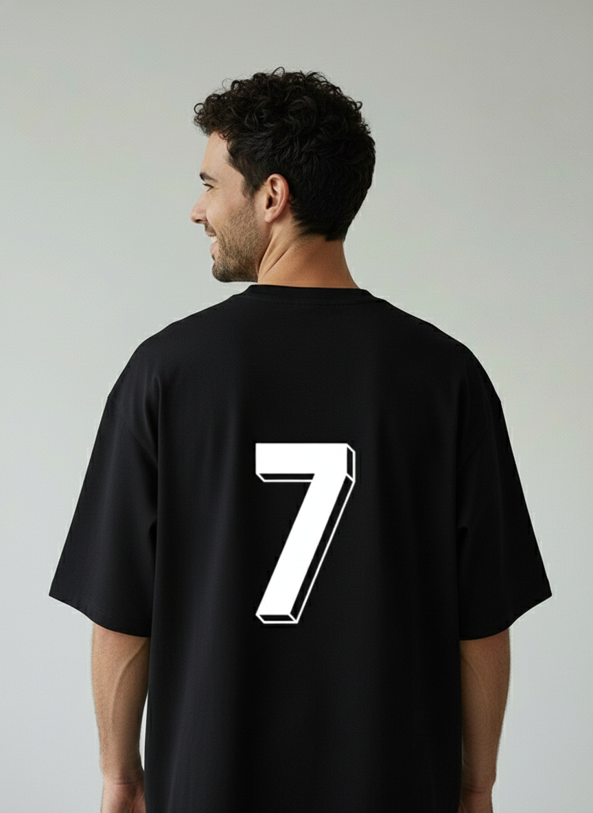 Varsity 7 Back Print Terry Oversized T-Shirt