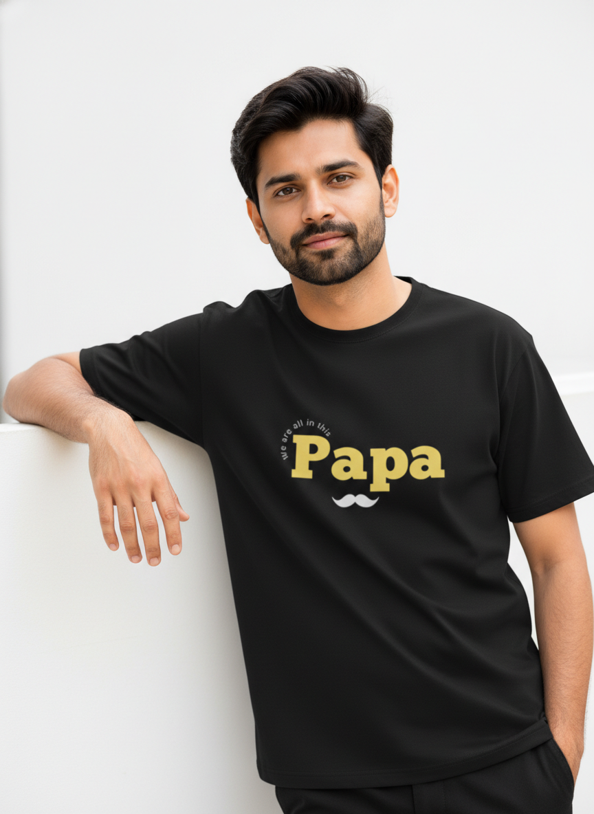 Papa Classic Crew T-Shirt for Men – Premium Cotton Dad Graphic Tee