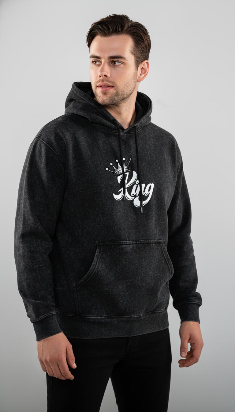 The King Premium Acid Washed Hoodie