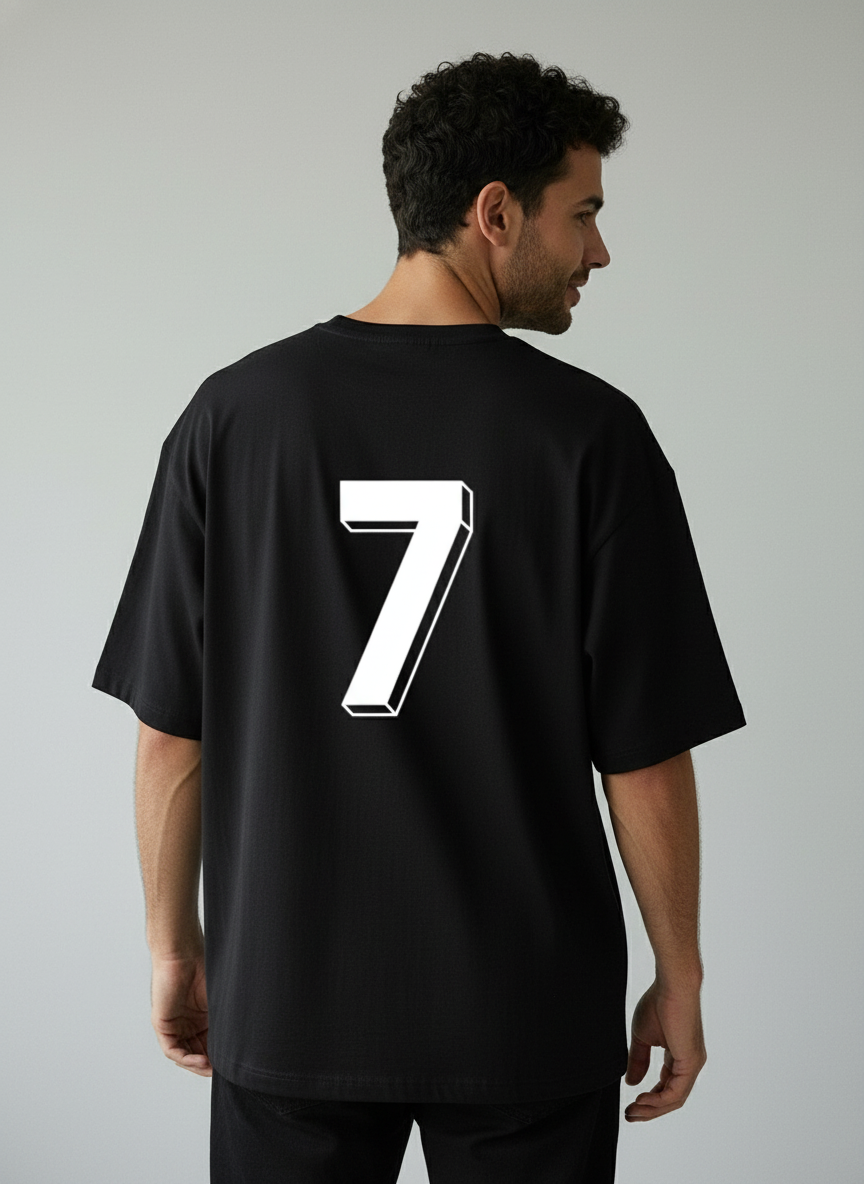 Varsity 7 Back Print Terry Oversized T-Shirt