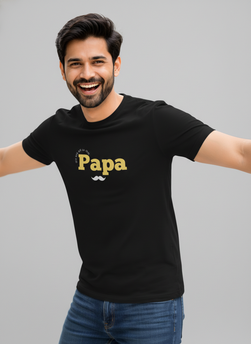 Papa Classic Crew T-Shirt for Men – Premium Cotton Dad Graphic Tee