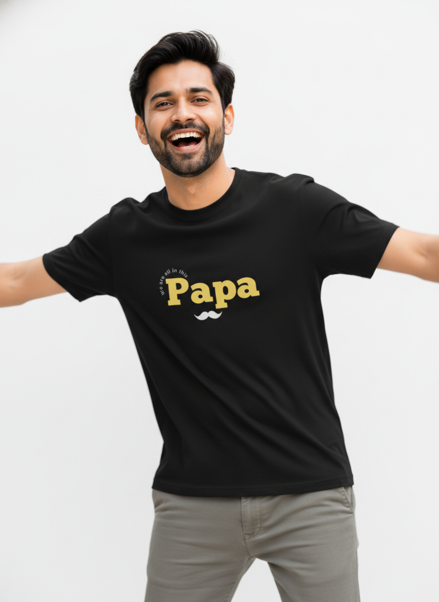 Papa Classic Crew T-Shirt for Men – Premium Cotton Dad Graphic Tee