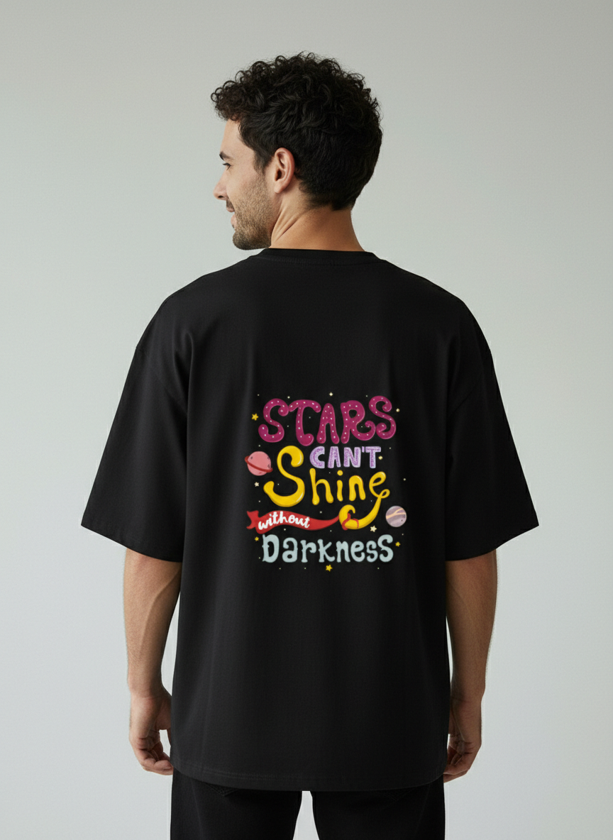 Stars Can’t Shine Without Darkness Terry Oversized T-Shirt | Motivational Streetwear Tee