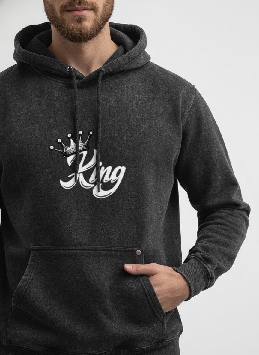 The King Premium Acid Washed Hoodie