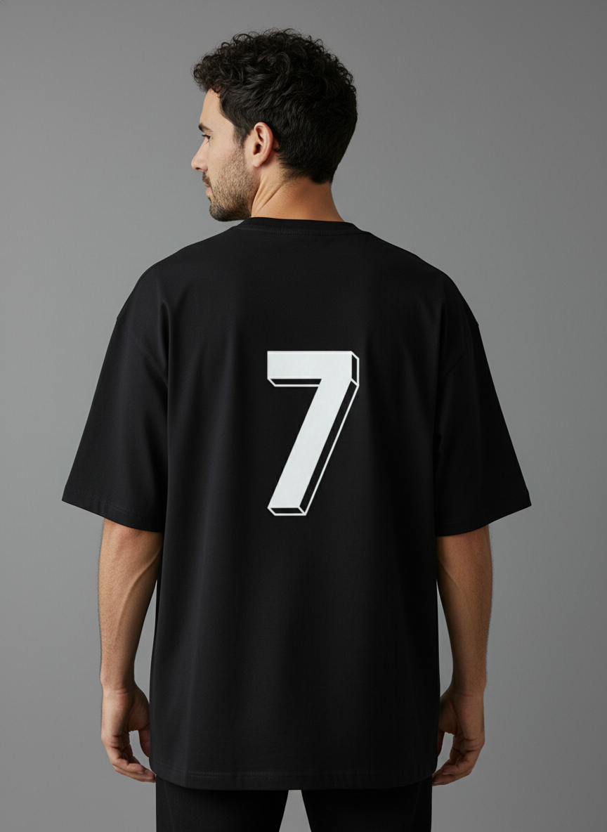 Varsity 7 Back Print Terry Oversized T-Shirt