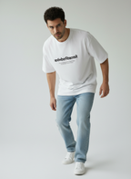 Karmanye Vadhikaraste Sanskrit Terry Oversized T-Shirt – Karma Quote Minimal Graphic Tee