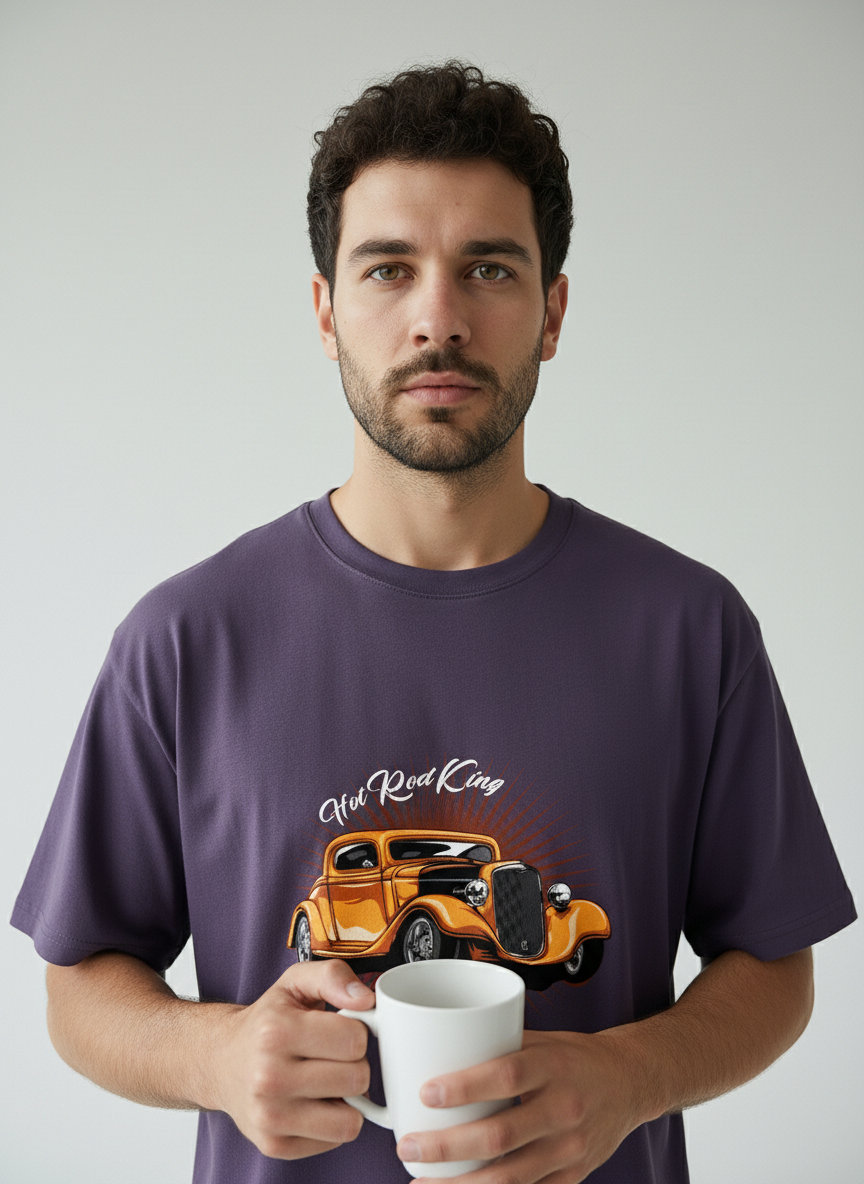 Hot Rod King Oversized T-Shirt | Vintage Classic Car Graphic Streetwear Tee